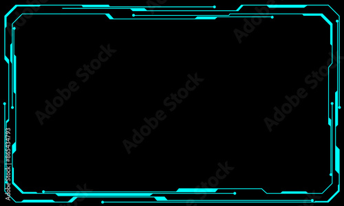 Hud frames blue user interface elements design modern technology futuristic control panel screen digital hologram window gaming menu touching cyber monitor set on black background vector