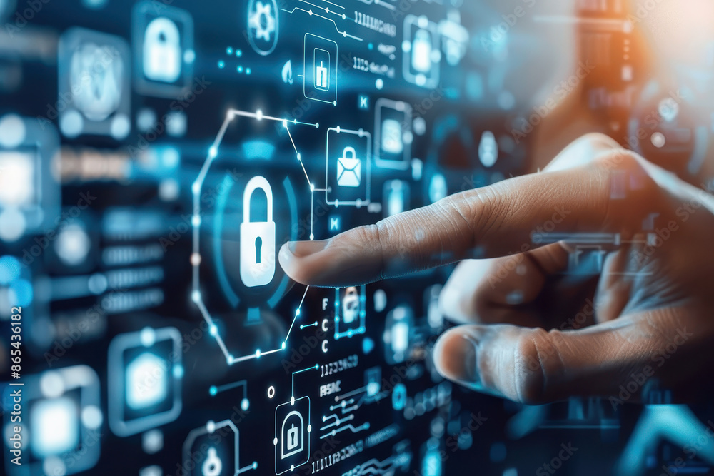 Digital security and threats from hackers. AI generative. Digital security and threats from hackers. AI generative.