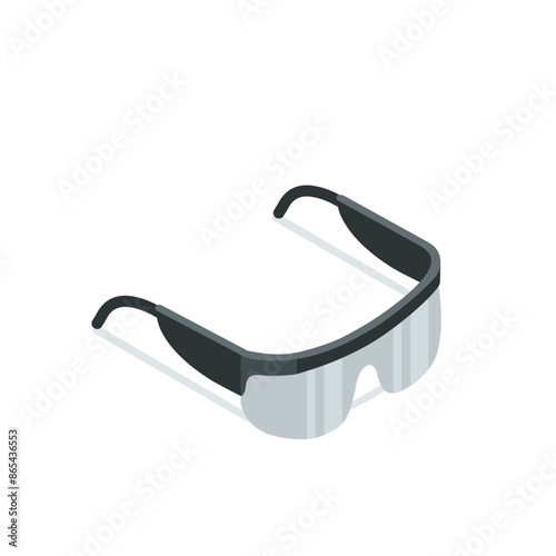 isometric vector work glasses, in color on a white background, work accessory or eye protection