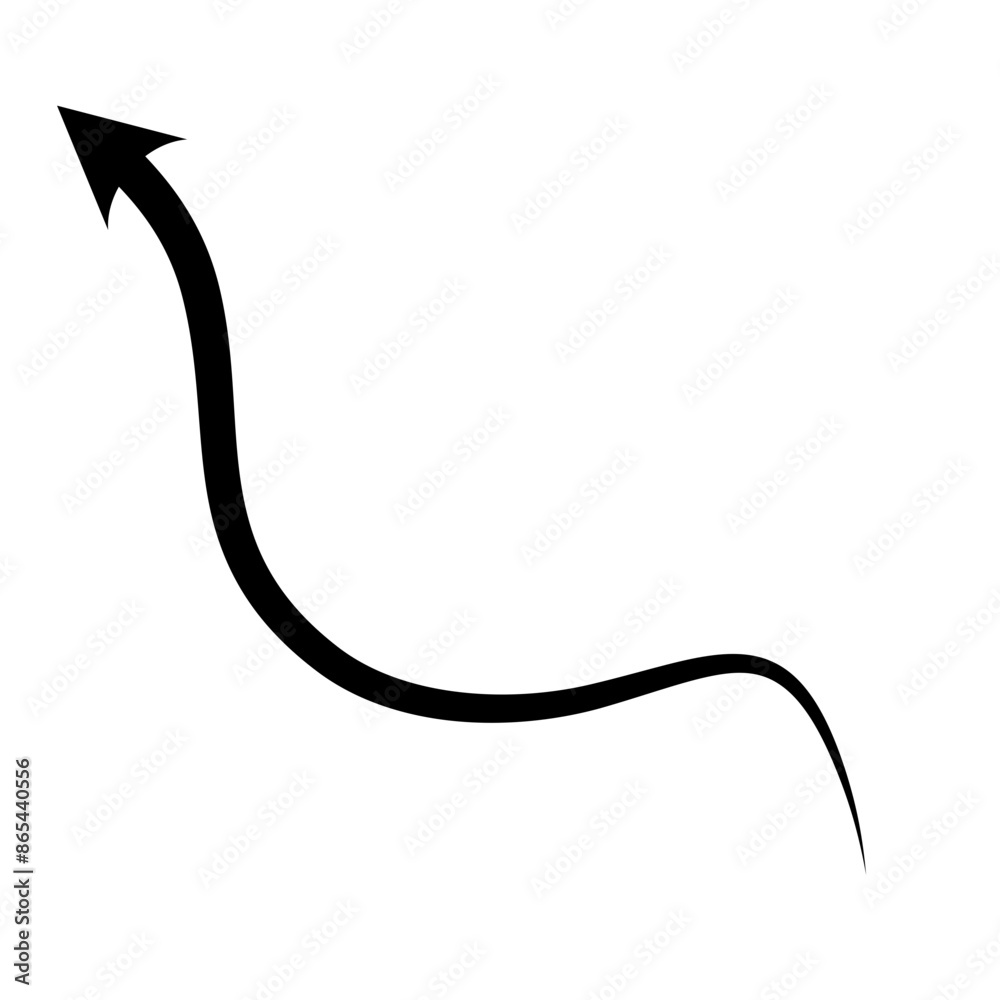Hand drawn arrow. Curved arrow line. Vector Illustration Hand drawn arrow. Curved arrow line. Vector Illustration