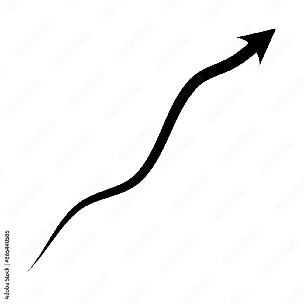 Hand drawn arrow. Curved arrow line. Vector Illustration Hand drawn arrow. Curved arrow line. Vector Illustration