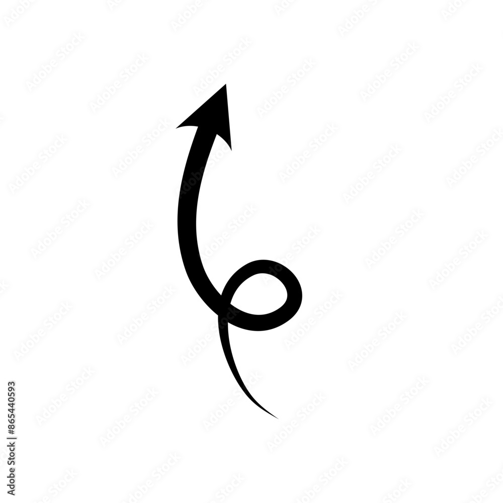 Hand drawn arrow. Curved arrow line. Vector Illustration Hand drawn arrow. Curved arrow line. Vector Illustration
