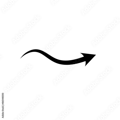 Hand drawn arrow. Curved arrow line. Vector Illustration