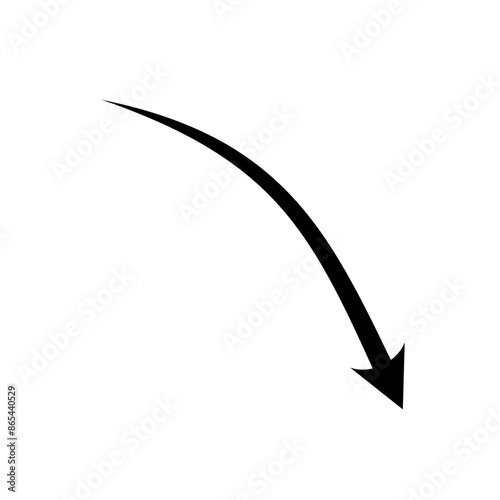 Hand drawn arrow. Curved arrow line. Vector Illustration