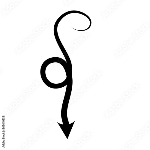 Hand drawn arrow. Curved arrow line. Vector Illustration