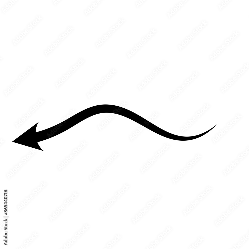 Hand drawn arrow. Curved arrow line. Vector Illustration Hand drawn arrow. Curved arrow line. Vector Illustration