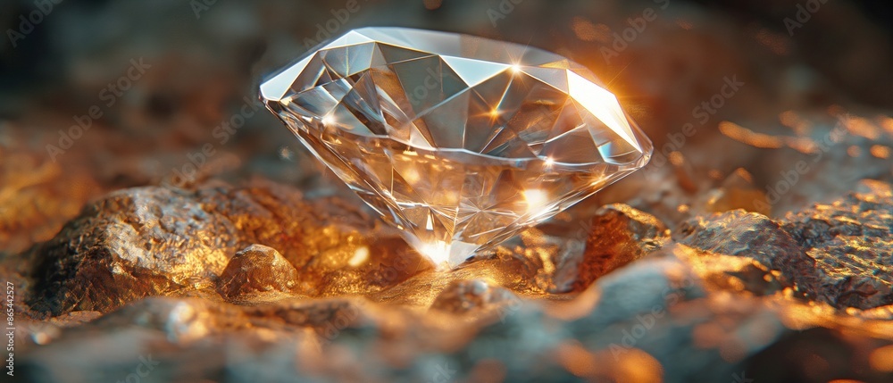 a genuine diamond shimmering. flaws and scratches on the exterior a genuine diamond shimmering. flaws and scratches on the exterior