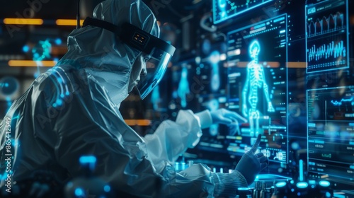 Futuristic Scientist in Advanced Laboratory - Generative AI