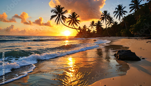 Fototapeta Naklejka Na Ścianę i Meble -  Coucher de soleil tropical