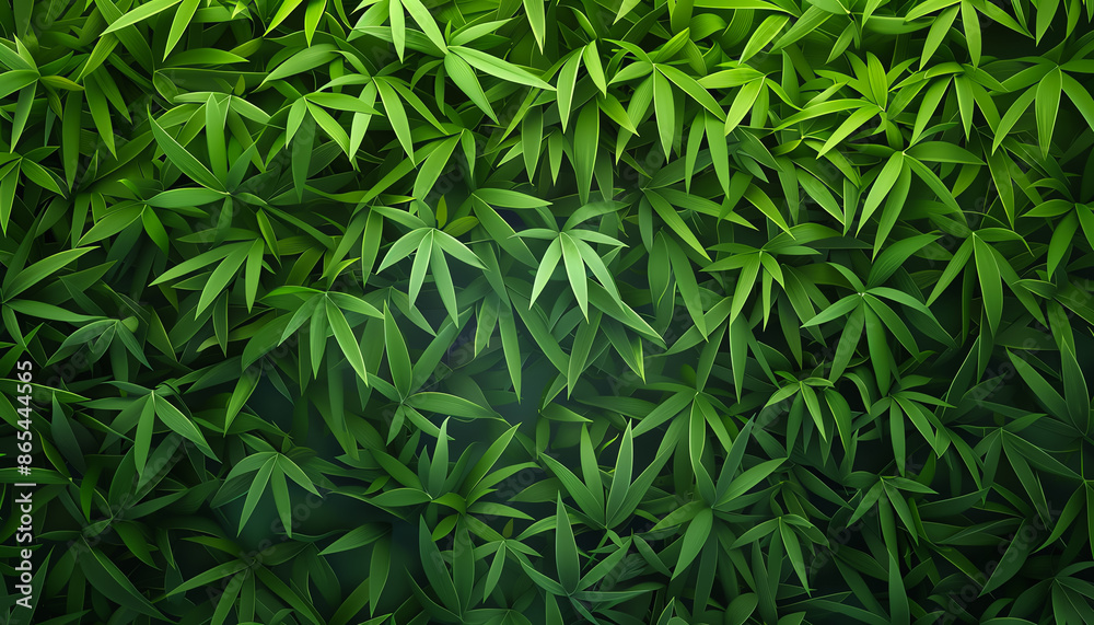 Fototapeta premium Vibrant green cannabis leaves forming a dense, natural background. Perfect for nature, botany, and medicinal plant imagery.