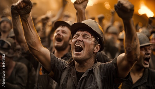 Miners celebrate their success Great for commercials --ar 7:4 --personalize lfffd1u Job ID: 099ec12c-5a61-4b1e-9dd7-837d47cd6dd7