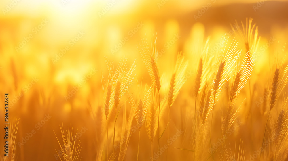 Yellow background made of cereal growing outdoors in the field in sunlight Yellow background made of cereal growing outdoors in the field in sunlight
