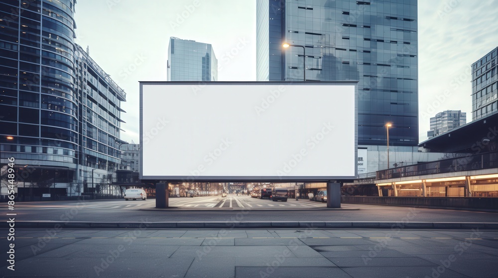 Blank Billboard in Urban Setting Blank Billboard in Urban Setting
