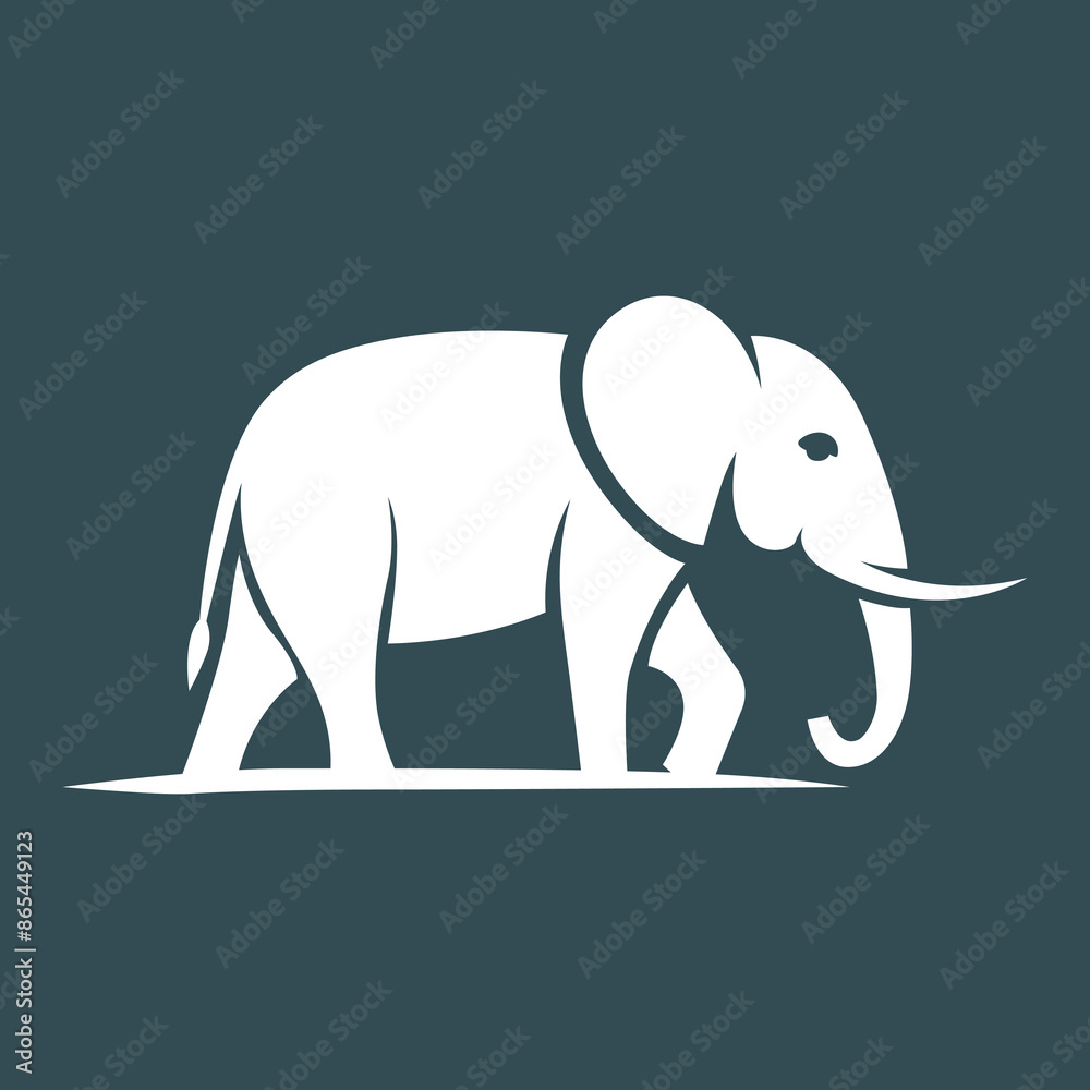 Fototapeta premium elephant logo silhouette brand vector