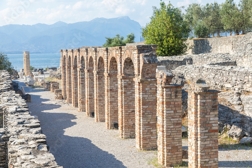 Italy travel destination. Grottoes of Catullus - Grotte di Catullo - antique Roman villa in Sirmione