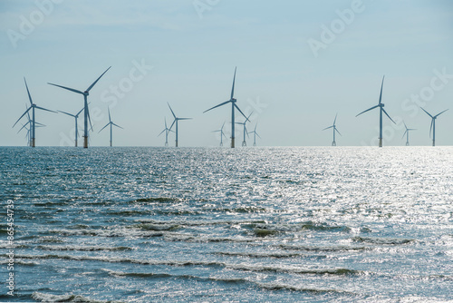 Obraz na płótnie View of the Offshore wind power systems off the western coast of Taiwan. w salonie