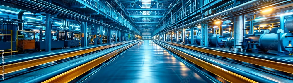 Obraz premium Smart Factory Optimization Advanced systems optimizing factory performance