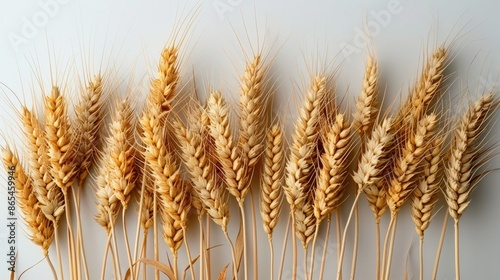 "Create a Minimalist Image Featuring Golden Wheat Stalks Against a Simple Background, Highlighting Natural Beauty and Simplicity"