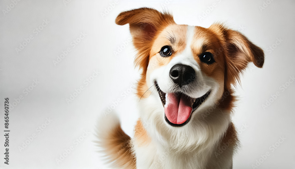 Joyful Dog Running on a White Background Joyful Dog Running on a White Background
