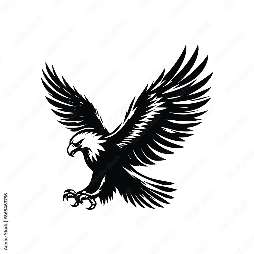 Eagle vector emblem black on white background Eagle vector emblem black on white background