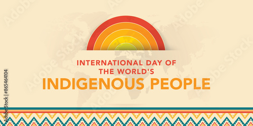 Vector Illustration for World Indigenous People Day on August 9 to Raise Awareness and Protect the Rights of Populations, featuring a Flat Background
