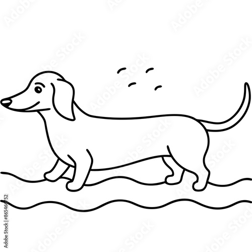 Dachshund Dog Coloring Page for Kids