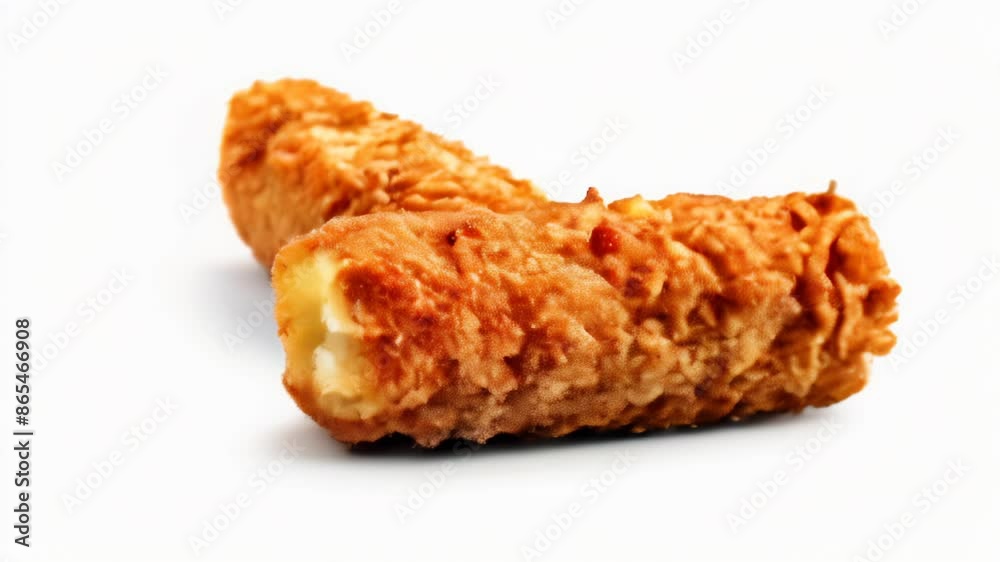 Deliciously crispy fried food on a white background Deliciously crispy fried food on a white background