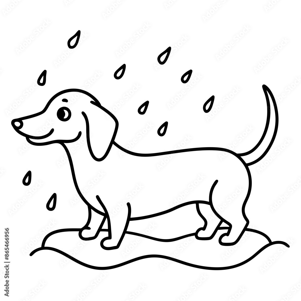 Fototapeta premium Dachshund Dog Coloring Page for Kids