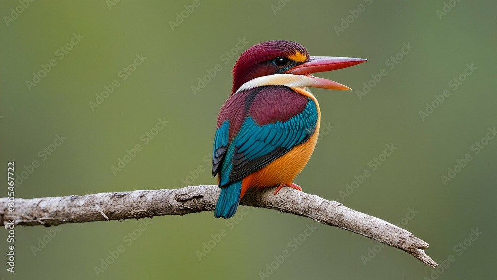 Obraz premium Rufous-Backed Kingfisher, A beautiful bird