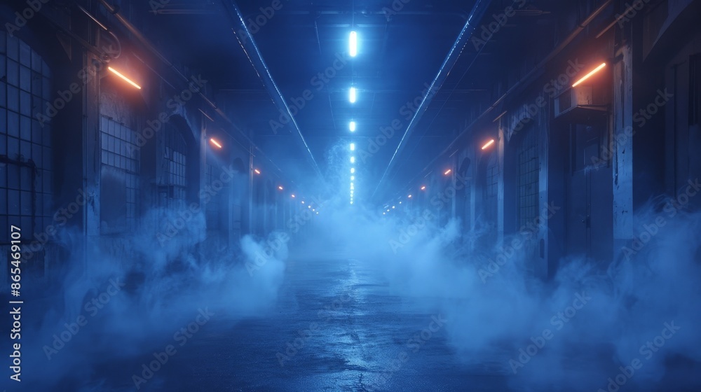 A dark empty street, dark blue background, an empty dark scene, neon light A dark empty street, dark blue background, an empty dark scene, neon light