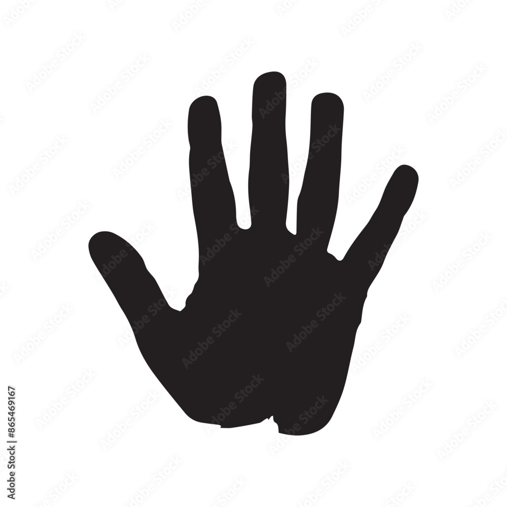 Black hand right and left human icon concept print design. Black hand right and left human icon concept print design.