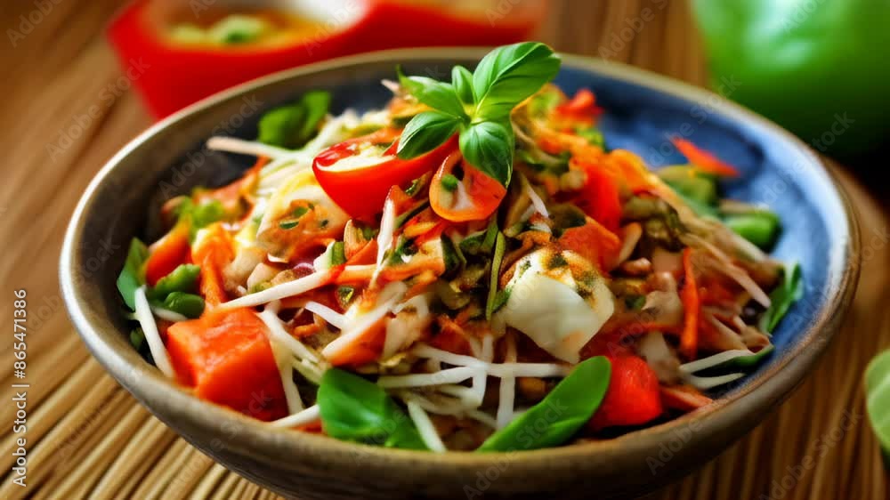 Fresh and vibrant salad ready to be savored Fresh and vibrant salad ready to be savored
