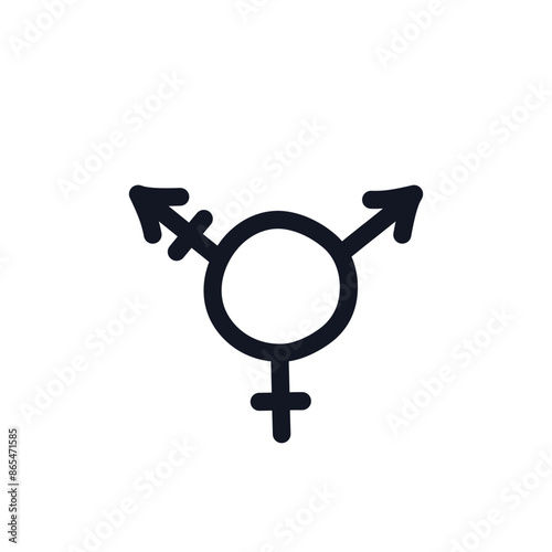 Transgender logo icon sign Hand drawn ink sketch Decorative element emblem Rights concept Doodle abstract design style Fashion print for clothes greeting invitation card flyer banner poster cover ad