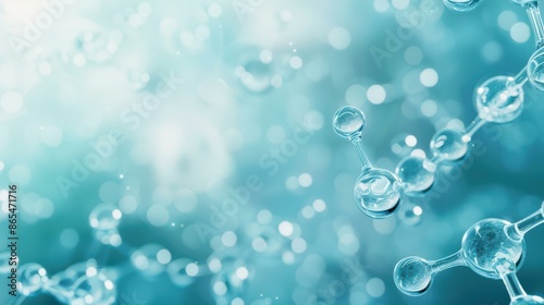 Wallpaper Mural Abstract Blue Molecular Structure Background for Scientific Research & Biotechnology Torontodigital.ca