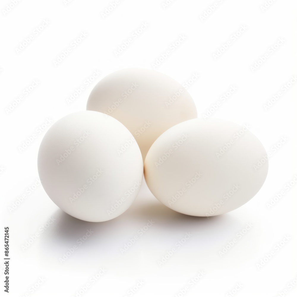 Three White Eggs on a Clean Background Three White Eggs on a Clean Background