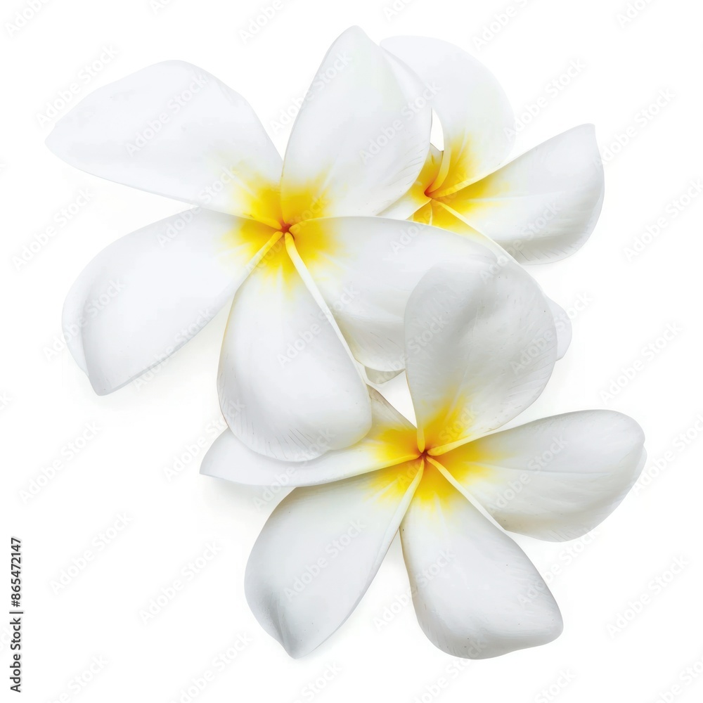 Fototapeta premium Plumeria Flowers Isolated on White