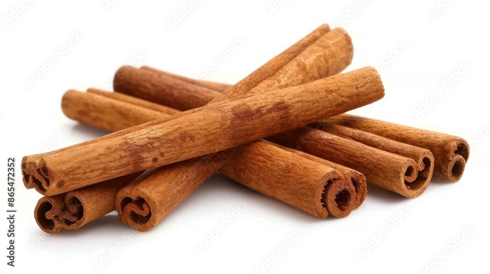 Bunch of Cinnamon Sticks Isolated on White Bunch of Cinnamon Sticks Isolated on White