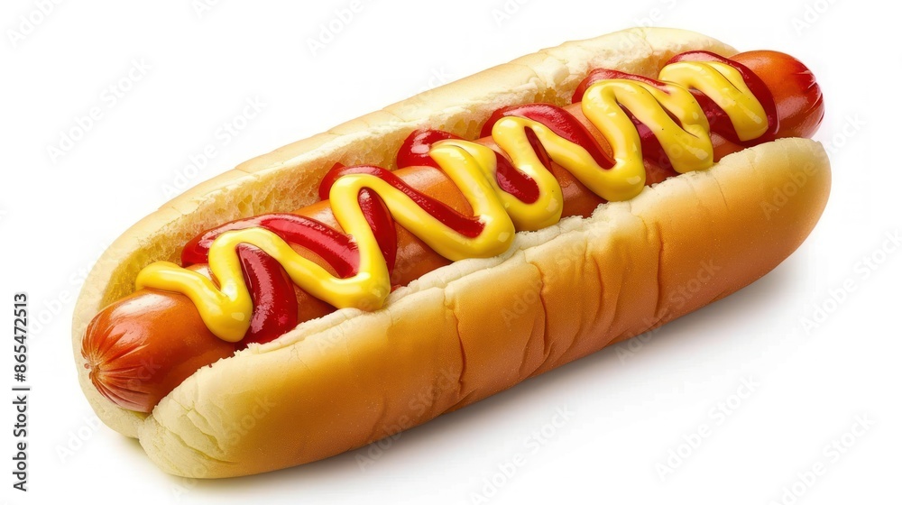 Classic Hot Dog with Mustard and Ketchup Classic Hot Dog with Mustard and Ketchup