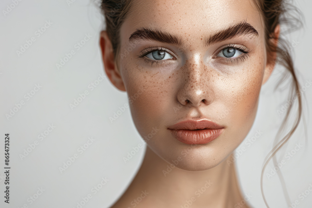 A beautiful woman with clean healthy skin A beautiful woman with clean healthy skin