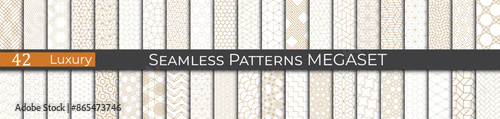 Simple minimal golden pattern collection. Hipster monochrome graphic backdrop. Abstract fabric pattern.