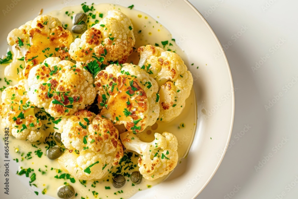 Golden Crusted Cauliflower Piccata with Zesty White Wine Piccata Sauce Golden Crusted Cauliflower Piccata with Zesty White Wine Piccata Sauce