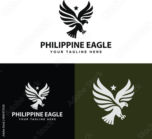 Philippine eagle logo design vector Illustration