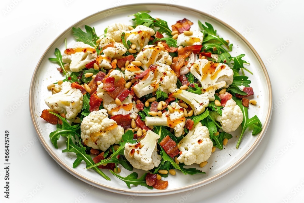 Vibrant Cauliflower and Arugula Salad with Toasted Pine Nuts and Shallots Vibrant Cauliflower and Arugula Salad with Toasted Pine Nuts and Shallots