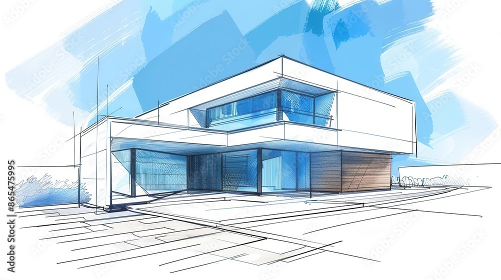 architectural sketch modern house design handdrawn style blueprint elements perspective view creative vision clean lines conceptual rendering artistic flair architectural sketch modern house design handdrawn style blueprint elements perspective view creative vision clean lines conceptual rendering artistic flair