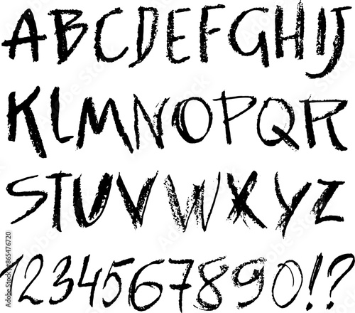 Hand Drawn Grunge Chalk Textured Font
