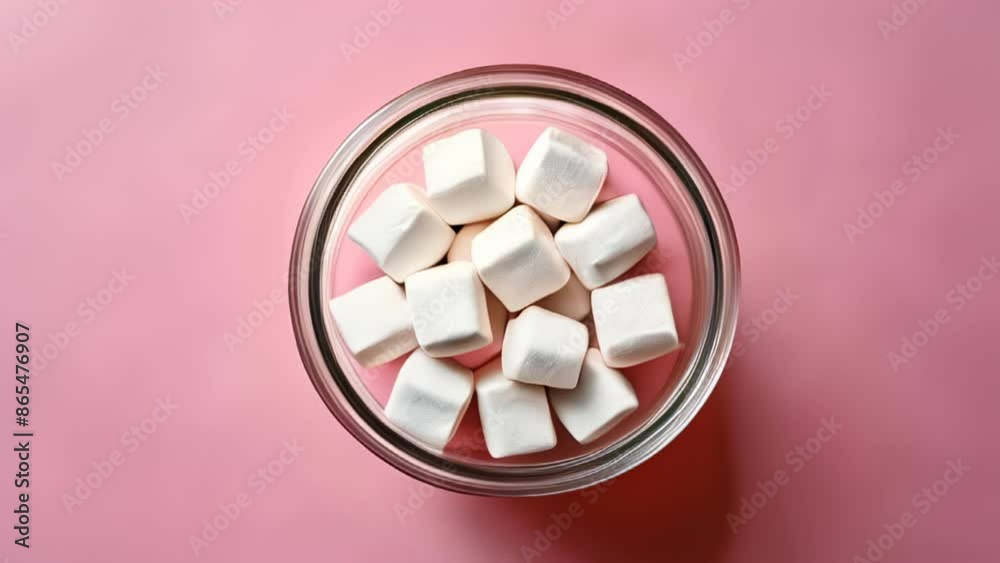 Deliciously sweet A bowl of marshmallows on a pink background Deliciously sweet A bowl of marshmallows on a pink background