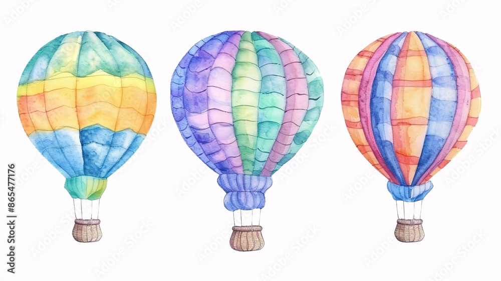 Fototapeta premium Hot Air Balloon Festival, Crayon Illustration