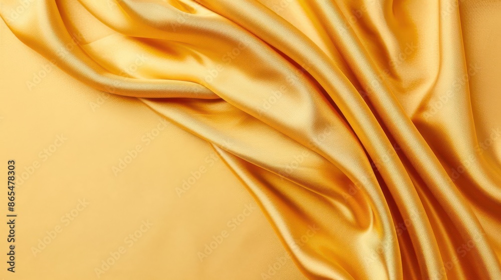 Gold silk fabric draped elegantly, gold, rich and luxurious material