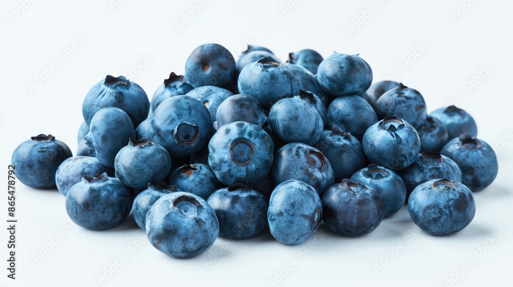 A heap of fresh, ripe blueberries on a white background. Ideal for illustrating organic food, fruit, and healthy lifestyle concepts. A heap of fresh, ripe blueberries on a white background. Ideal for illustrating organic food, fruit, and healthy lifestyle concepts.