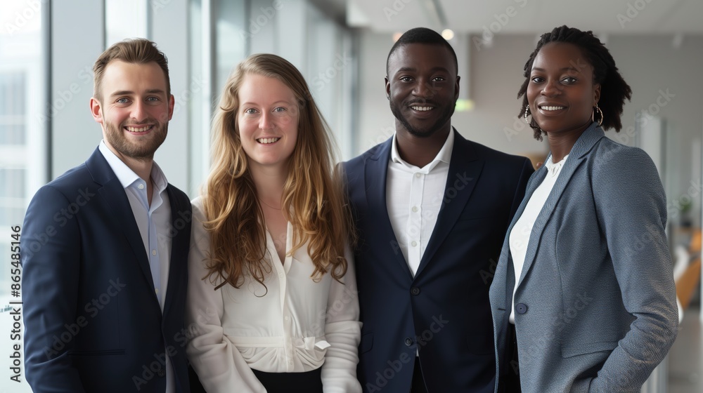 Smiling Diverse Young Professional Business Team in Office Smiling Diverse Young Professional Business Team in Office